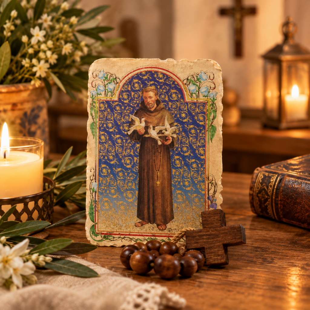 Benedizione di San Francesco con collana o decina
