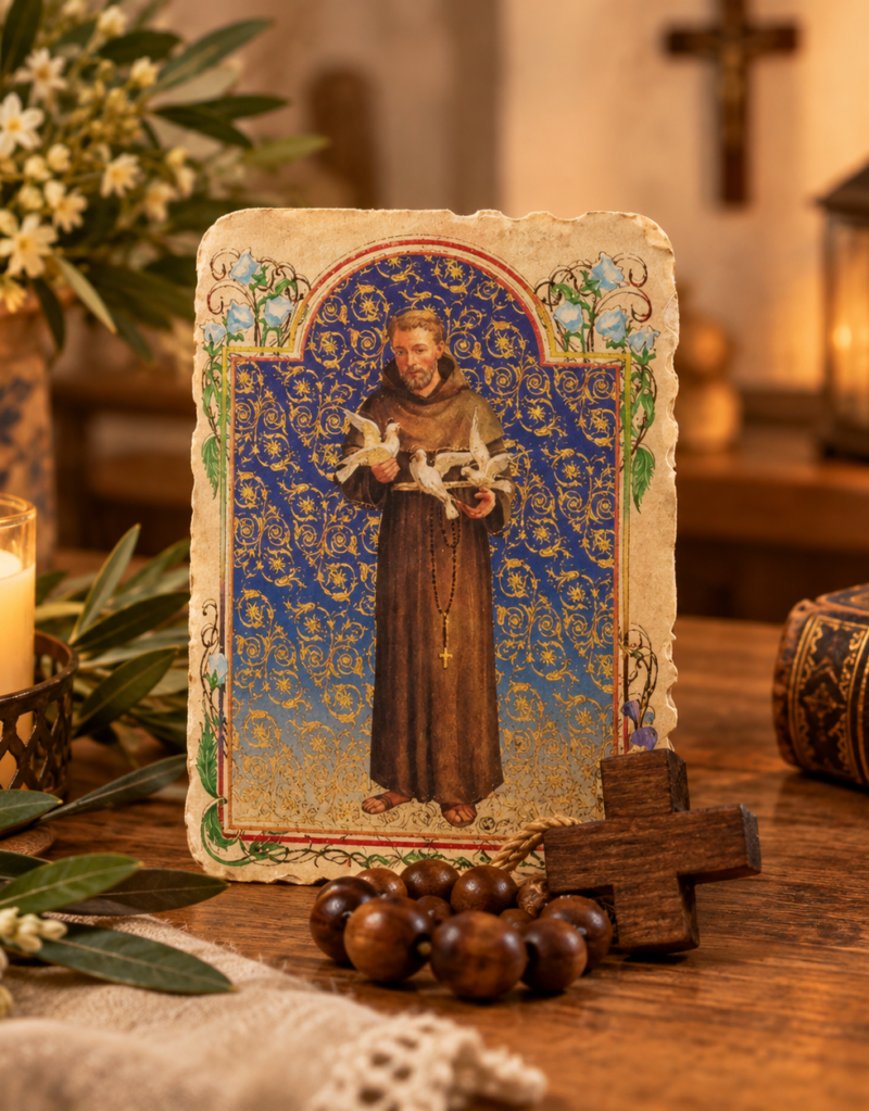 Benedizione di San Francesco con collana o decina